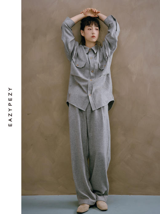 24AW 重磅精纺羊绒梭织口袋衬衫套装 商品图1