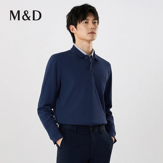 【名盾】秋季新款长袖Polo衫，新疆长绒棉面料，舒适不闷热，高支高密扁机领，立体有型MXCL11664B 商品图2