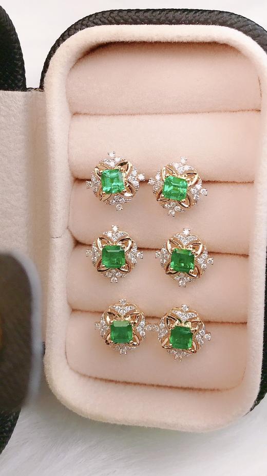 0.4克拉祖母绿耳钉 商品图2