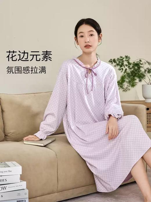 康妮雅女式长袖睡裙 商品图2