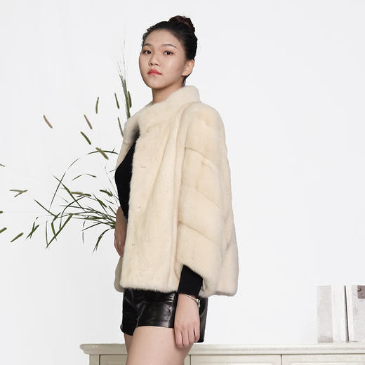 SIM GRACE 优雅夫人 进口珍珠貂横排四浪短款外套 商品图1