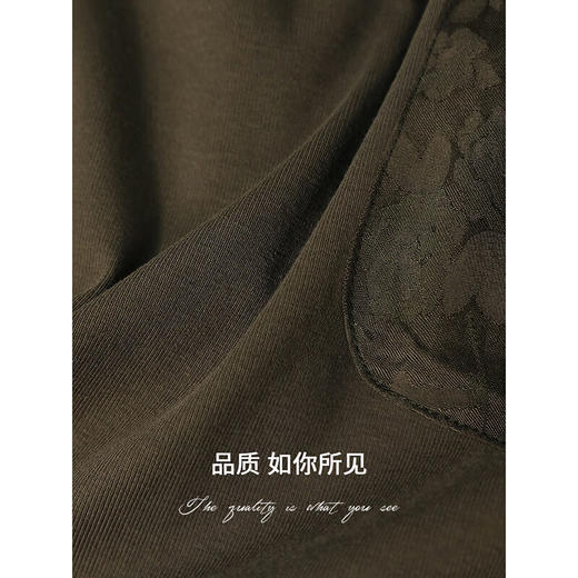 COCOBELLA新中式提花拼接翻折袖衬衫女秋翻领套头衬衣SR7060 商品图4