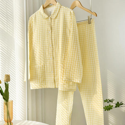 【喵小仟 双层纱长袖糖果系列家居服】情侣家居服 精致娃娃领 柔软细腻软糯感舒适高级感 商品图6