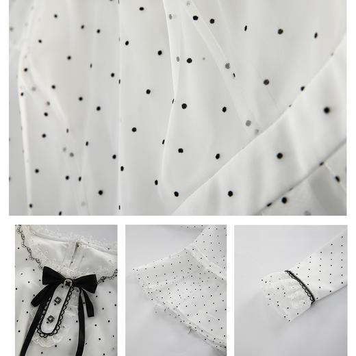 司歌蕾丝修身上衣圆领长袖复古套头T901294X 商品图4