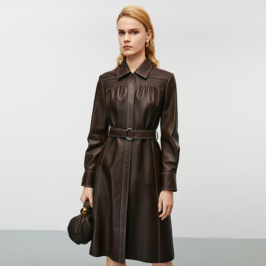 EITIE爱特爱冬季新款时尚收腰显瘦皮衣外套8093710 商品图3