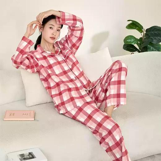 康妮雅女式长袖长裤开襟套装 商品图0