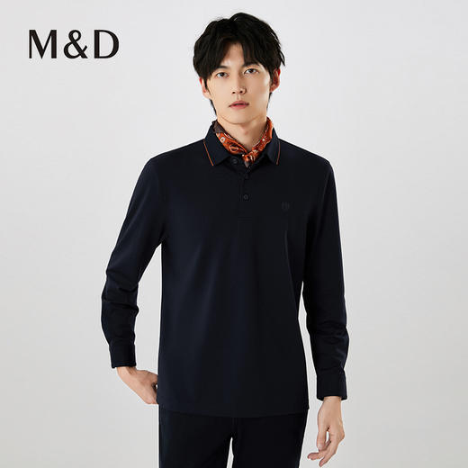 【名盾】撞色长袖POLO衫，珠地结构面料，透气干爽，不易变形MXCL11677B 商品图1