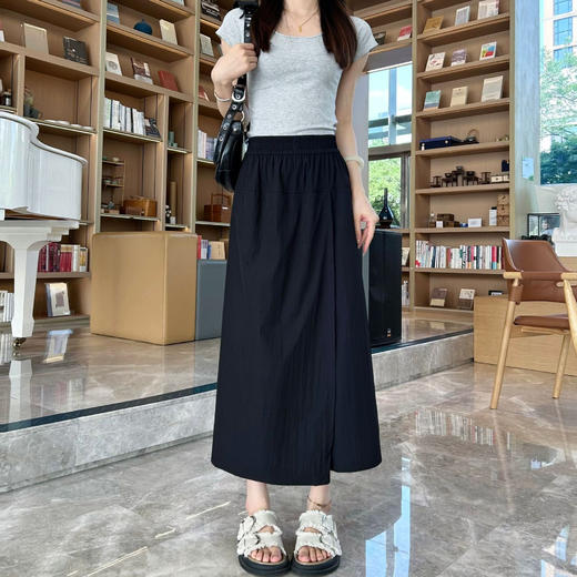 「山本工装裙裤！三色可选」2024夏季新款冰凉宽松阔腿裤 高腰休闲洋气显瘦裙裤凉感直筒休闲裤下装 商品图1