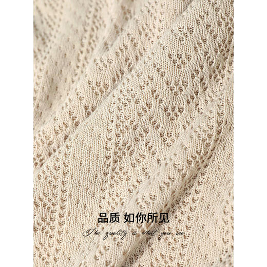 COCOBELLA设计师款精致镂空V领针织衫下摆开叉飘带毛衣MZ3099 商品图3