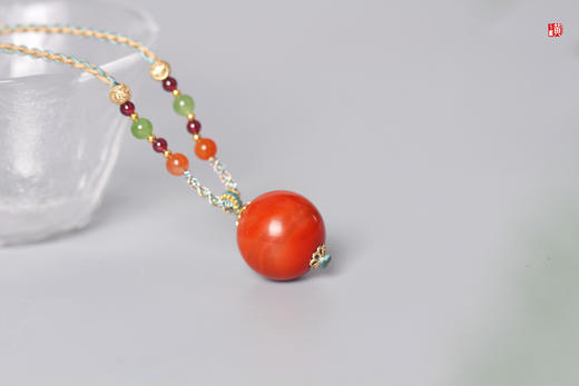【瑶池映月】南红圆珠项链 商品图2