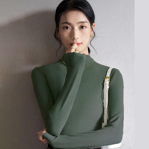 【39.9任选2件】连立领双面磨绒打底衫  一件打底保暖都搞定 均码80-140斤可穿 商品图3