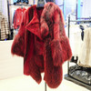 SIM GRACE 优雅夫人 进口红色十字水貂中长款冬季女士轻奢时尚大气外套 商品缩略图1