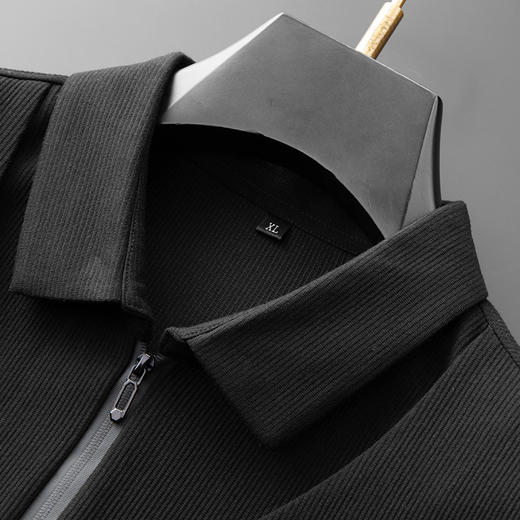 【假两件】【新款DDA】大依优型大码男士立领假两件长袖T恤商务休闲上衣加肥加大胖子舒适 商品图4