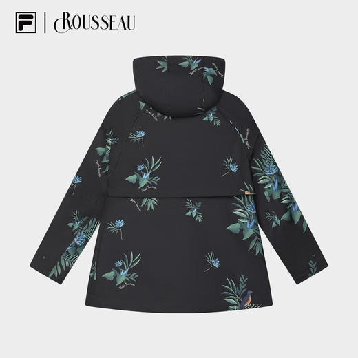 【斐乐】FILA x 卢梭 斐乐女士梭织外套2024冬季新款休闲满印宽松连帽风衣 商品图4