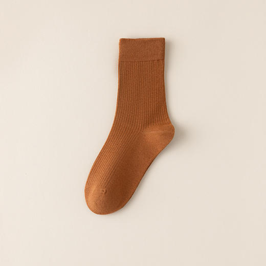 【YW】无忧购（19元5双，29元10双）日系复古竖条纹简约百搭中筒堆堆袜8156（截单后7天发货) 商品图4