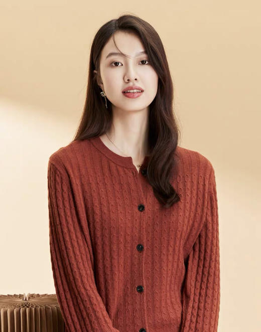 皮尔卡丹毛衫 秋冬季新款绵羊毛宽松保暖气质显瘦圆领女软糯风上衣毛衣 商品图0