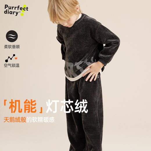 【柔软灯芯绒】儿童复古灯芯绒休闲印花套装PQTZ2304 商品图0