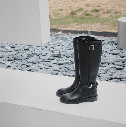 BIUCILI 「方圆」热巴同款 原创不过膝内拉链显瘦骑士长靴女 商品图3