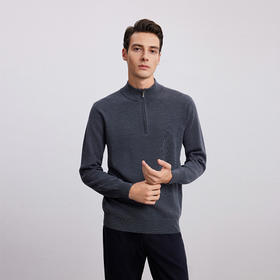 【半高领羊毛套衫】24年秋冬男士新品100%羊毛内搭针织保暖毛衣