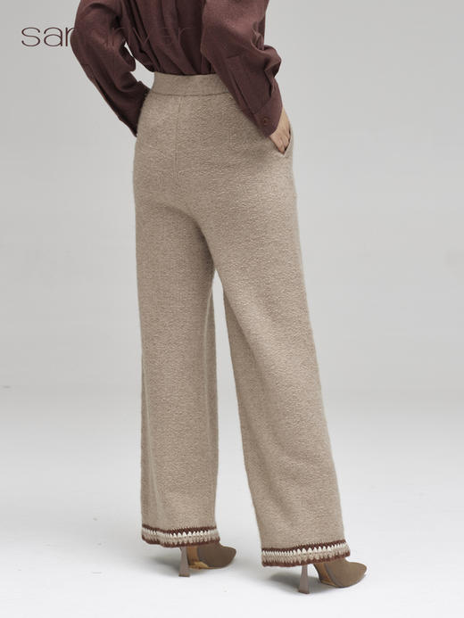 青海羊绒手钩相拼宽腿裤SJF96K310N 商品图3