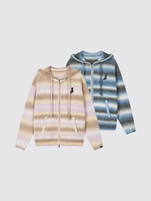 Mood Like Me/MMY2408/渐变喷纱连帽开衫针织毛衣 商品图3