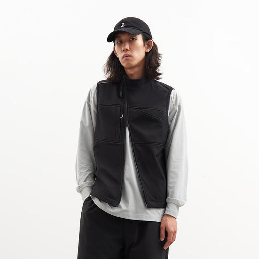 吃茶去chichaqu24秋冬户外防风防泼水斜拉链软壳马甲城市机能运动 商品图0