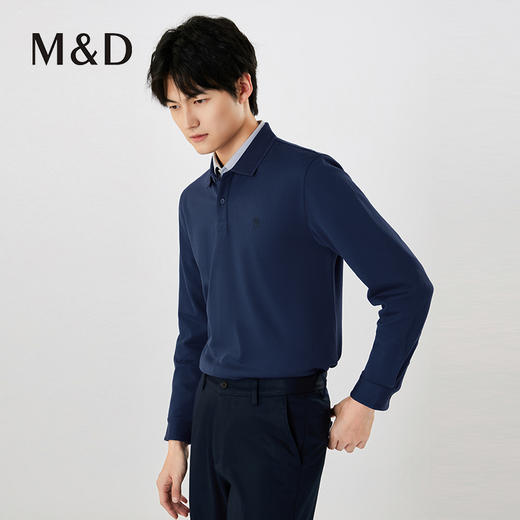 【名盾】秋季新款长袖Polo衫，新疆长绒棉面料，舒适不闷热，高支高密扁机领，立体有型MXCL11664B 商品图1