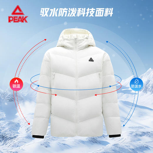 匹克防水运动加厚羽绒服男秋冬新款连帽外套短款加绒保暖面包服DF544241 商品图0