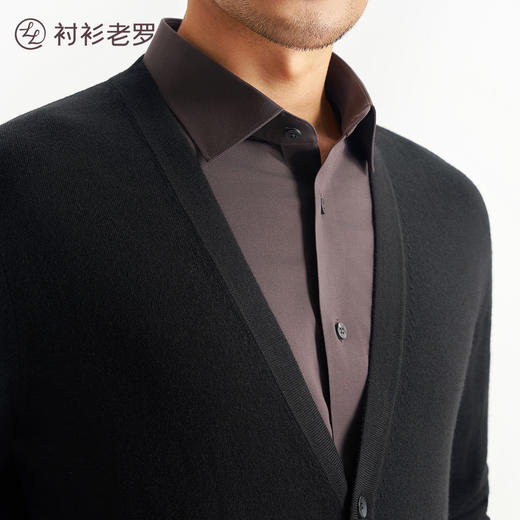 【轻织系列】可机洗羊毛V领纽扣针织开衫毛衣247X0C722L 商品图3