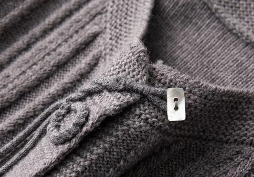 皮尔卡丹毛衫【100%绵羊毛】羊毛背心开衫女圆领绞花单排扣无袖针织马甲 商品图3