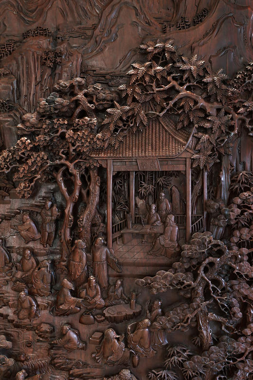 兰亭雅集°落地屏风新中式家装浮雕艺术 商品图4