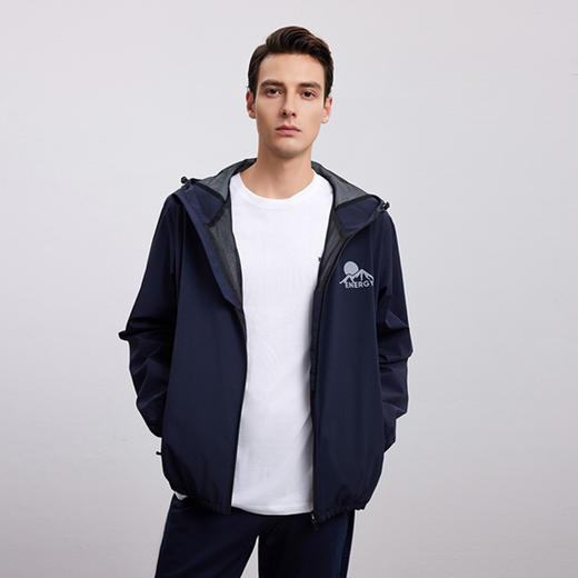 【连帽运动外套】24年秋季新品男士连帽运动衫内衬保暖梭织外套 商品图0