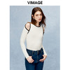 VIMAGE纬漫纪秋季新款露肩修身显瘦T恤上衣V2213826 商品缩略图4