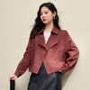 西遇红色短款风衣女新款时尚轻熟高级感双排扣外套D3542304 商品缩略图2
