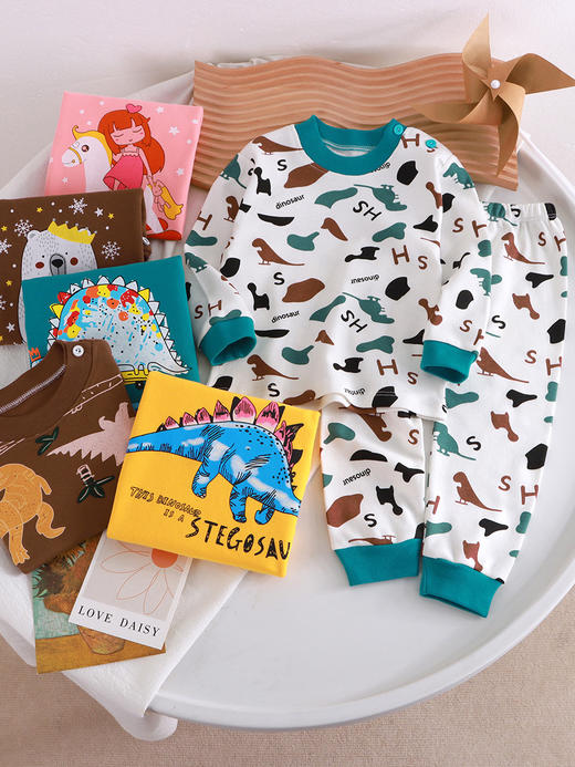 【超值59.9任选2套！】儿童秋衣秋裤套装 纯棉婴儿打底内衣套装 全棉男童女宝衣服 宝宝秋衣套春装小童-QQ 商品图0