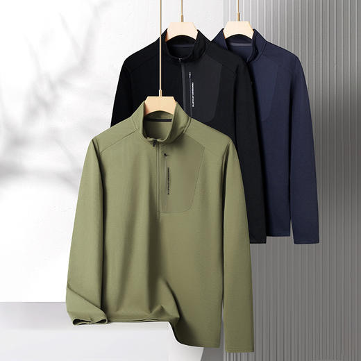 【新款DK】大依优型大码立领拉链长袖卫衣加肥加大肥佬休闲宽松透气上衣打底男士胖子 商品图0