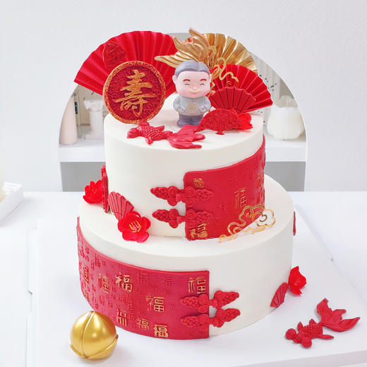 百福牌祝寿双层蛋糕 商品图3