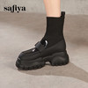 Safiya/索菲娅2024冬潮酷透气厚底轻便不累脚增高百搭弹力中筒靴 SF44116217 商品缩略图3