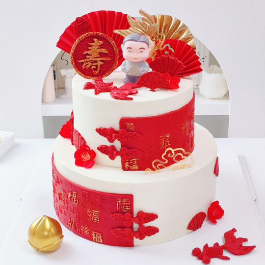 百福牌祝寿双层蛋糕 商品图0