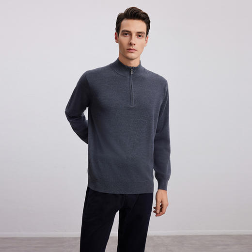 【半高领羊毛套衫】24年秋冬男士新品100%羊毛内搭针织保暖毛衣 商品图2