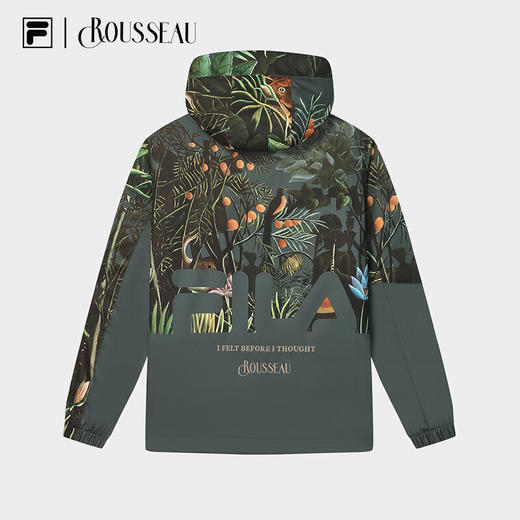 【斐乐】FILA  x 卢梭 斐乐男梭织外套张艺兴同款2024冬新款休闲满印宽松连帽 商品图1