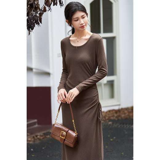 【极简纯色裙】2025冬季慵懒风松弛弹力大圆领内搭连衣裙1802 商品图2