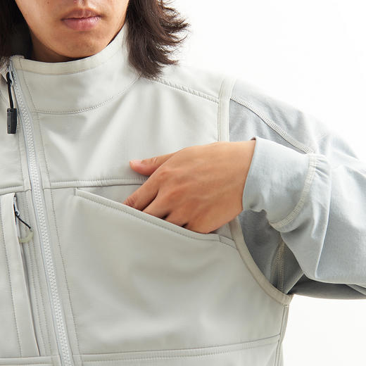 吃茶去chichaqu24秋冬户外防风防泼水斜拉链软壳马甲城市机能运动 商品图6