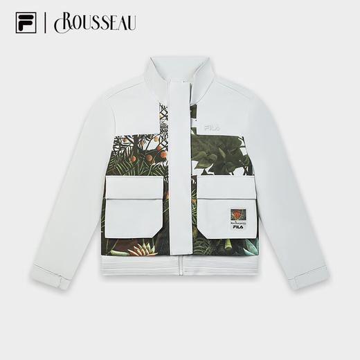 【斐乐】FILAx 卢梭斐乐女梭织外套杨幂同款2024冬新款休闲印花拼接立领上衣 商品图3