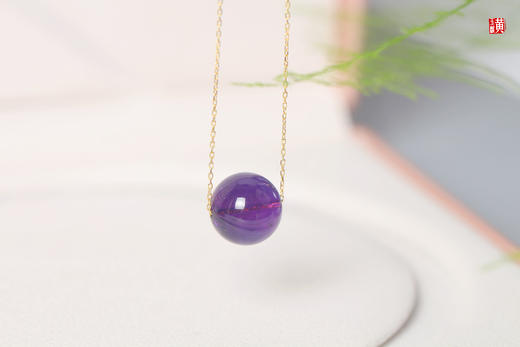 【锦欢】紫水晶圆珠项链 商品图3