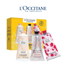 L'OCCITANE/欧舒丹护手霜三件套 75ML*3支（橙花75ML+樱花75ML+玫瑰75ML ） 香港直邮