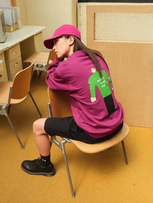 Mood Like Me/MWY2373/帽子slogan发泡印花圆领卫衣 商品图0