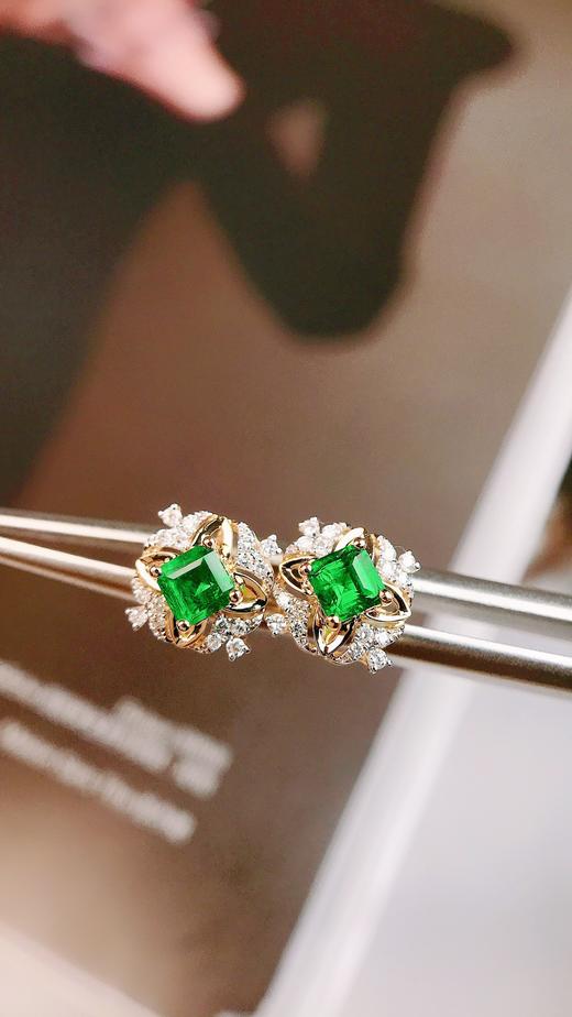 0.4克拉祖母绿耳钉 商品图1