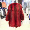 SIM GRACE 优雅夫人 进口红色十字水貂中长款冬季女士轻奢时尚大气外套 商品缩略图2