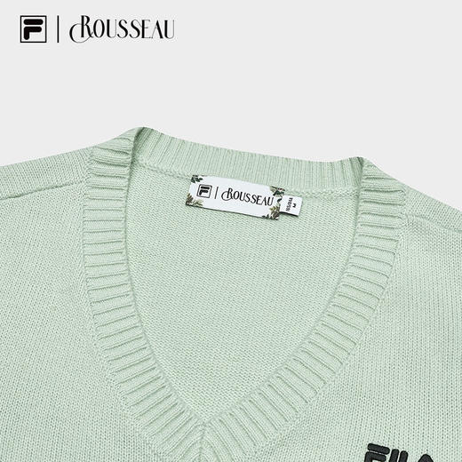 【斐乐】FILAx 卢梭 斐乐女编织衫杨幂同款2024冬新款时尚宽松刺绣毛衣马甲 商品图6